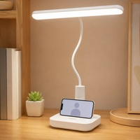 Lámpara de Mesa Recargable con Control Táctil y Tres Temperaturas de Color, Lámpara LED de Escritorio para Estudiantes, Cuidado de la Vista, para Lectura