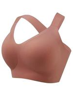 Bralette Tanpa Kawat Plus Size Model Vest Nyaman, Push-up, Punggung Silang, untuk Wanita Berdada Besar