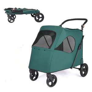 Pets Love Cochecito plegable fácil <span class=keywords><strong>para</strong></span> mascotas, cochecito <span class=keywords><strong>para</strong></span> <span class=keywords><strong>perros</strong></span> de gran espacio con mango ajustable, carrito <span class=keywords><strong>para</strong></span> <span class=keywords><strong>perros</strong></span> y gatos con ruedas giratorias, carrito <span class=keywords><strong>para</strong></span> mascotas - Product Image 4
