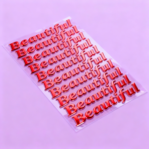 Etiqueta Adhesiva Personalizada con Logotipo 3D, Cromada Plateada, Níquel, Duradera, Anti-UV, Holográfica, Resistente a Arañazos, Diseño Gratuito, Etiqueta Acrílica Dorada para Promoción - Product Image 3