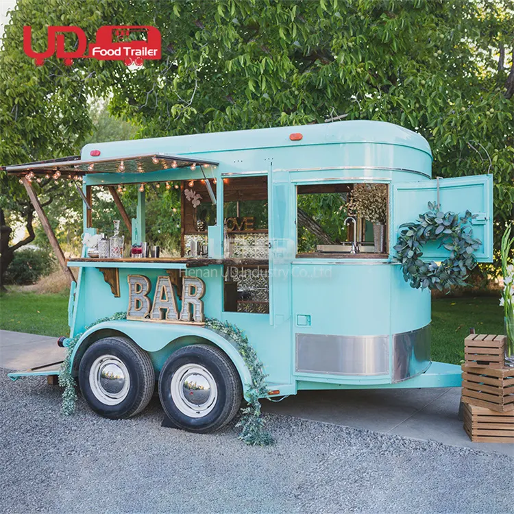 Remolque de comida de caballo personalizado, carrito de helado de vino, camión, Bar móvil Vintage para eventos