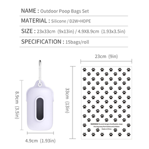 Étui distributeur de sacs à déjections canines biodégradables en silicone robuste, imperméable, avec logo personnalisé de luxe - Product Image 3