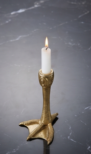Porte-bougie en métal décoratif finition or, design antique pied d'oiseau, élégant centre de table pour la maison et les mariages - Product Image 4