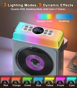 Reproductor de CD Rotatorio Retro, Reproductor de Audio Portátil para el Hogar con Radio <span class=keywords><strong>FM</strong></span> - Product Image 5