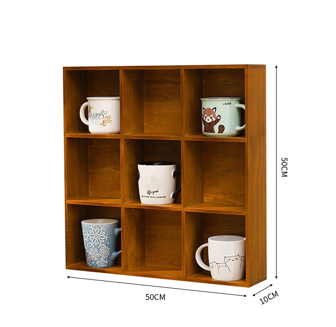 ウッドウォールマウントコーヒーマグラックホルダーウッドスタンド