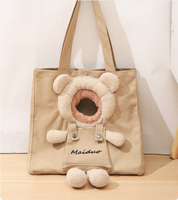 Conception d'ours en peluche mignon portable à l'extérieur pour animaux de compagnie chat transporteur sac à dos sac chat pliable confortable chiot sacs de transport
