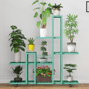 Estante para flores minimalista moderno de varias capas, tipo vertical, ecológico, para sala de estar, balcón, estante de almacenamiento, forma rectangular - Product Image 1