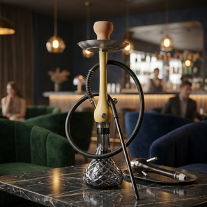 Nouvel ensemble de chicha arabe jaune avec étui en <span class=keywords><strong>bois</strong></span> et cuir, style européen et américain, pour la maison et les bars - Product Image 2