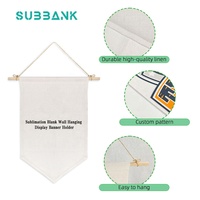 Drapeau de jardin en bois à sublimation Subbank, drapeau mural en lin vierge personnalisable, décoration de Noël, fanions à sublimation