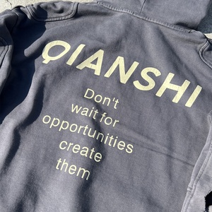 Sudadera con Capucha Estampada Vintage de Estilo Urbano, Sudadera con Capucha Bordada de Felpa Francesa, Sudadera con Capucha Extra Grande con Lavado Ácido y Efecto Desgastado para Hombre - Product Image 4