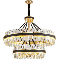 Lustre rond en cristal créatif, moderne et minimaliste, de luxe léger, luminaire suspendu décoratif pour salon et salle à manger