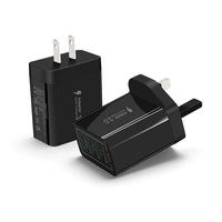 Chargeur mural USB multi-ports 30W 4 ports à charge rapide PD QC3.0 Type-C, adaptateur secteur portable avec prises UK/AU personnalisables, idéal pour les voyages – Vente Flash