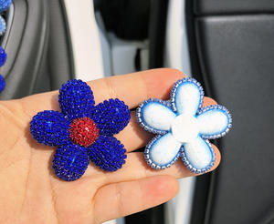 Aksesoris Gantungan Ponsel Bentuk Bunga Berlian Mewah Warna Biru dengan Pita untuk Dekorasi Casing Ponsel, Kerajinan DIY - Product Image 5