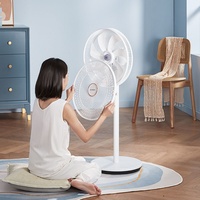 Ventilateur électrique sur pied 16 pouces avec télécommande, ventilateur oscillant électrique sur pied