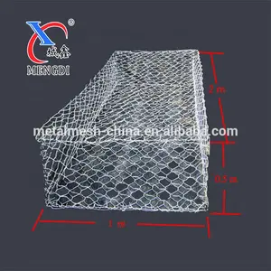 जस्ती gabion बॉक्स हेक्सागोनल gabion लोहे के तार जाल बुना gabion शुद्ध