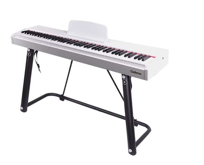 Black Piano Stand Extension for Keyboard Sturdy Metal Holder 37*24*18 Inch Stainless Steel