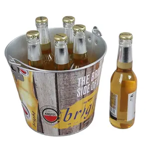 Wholesale portable ice bucket for bar tools metal beer bucket