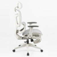 Chaise de bureau de direction ergonomique de luxe à dossier haut, design moderne, entièrement en mesh, avec repose-pieds