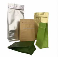 Hochwertige Maßgefertigte Ziplock-Kaffee-Verpackung Lebensmittelechter Quadratboden Tiefdruck-Bedruckter PET/AL/PE-Ventilbeutel