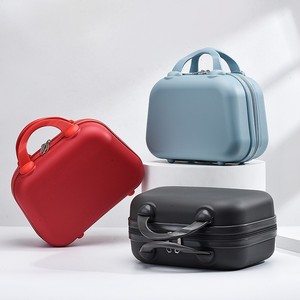 <b>Mini</b> Cosmetic Case 14-Inch ABS Zipper Portable Travel <b>Storage</b> <b>Box</b> Solid Color Business Travel Use - Product Image 4