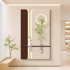 ภาพวาดตกแต่งแจกันศิลปะแบบเรียบง่ายด้วยไฟ LED หินทรายสามมิติรูปห้องโถงลมครีม - Product Image 1