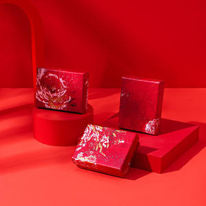 Boîte d'emballage de bijoux portable et réutilisable en forme de fleur rouge irrégulière, doublée d'une éponge, pour bracelets, boucles d'oreilles, bagues, pendentifs - Product Image 5