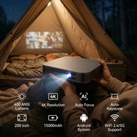 Proyector Digital Inteligente Nativo 1080P de Tiro Corto, 600ANSI, Alto Lumen, Cine en Casa, Películas, Juegos, 4K, Android, Wifi