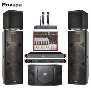 Ensemble complet de haut-parleurs multi-gamme, double <span class=keywords><strong>subwoofer</strong></span> professionnel de <span class=keywords><strong>15</strong></span> pouces 600W, amplificateur de basses passif et actif, mixeur audio - Product Image 1