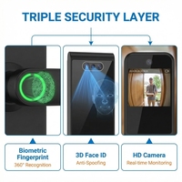 NOUVEAU Serrure de porte intelligente WIFI TTlock/Tuya avec caméra et reconnaissance biométrique d'empreintes digitales, reconnaissance faciale 3D, déverrouillage par serrure de porte numérique en aluminium