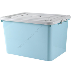 Boîte de rangement en plastique grande capacité avec couvercle et fermoirs sécurisés, empilable et emboîtable, organisateur d'articles divers en gros - Product Image 5