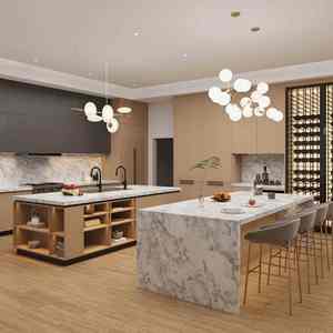 Muebles de Cocina, Gabinetes de Cocina Modulares, Encimera de Cuarzo, Vinoteca, Gabinetes Personalizados, Estructura de Tablero de Melamina para Apartamentos - Product Image 1