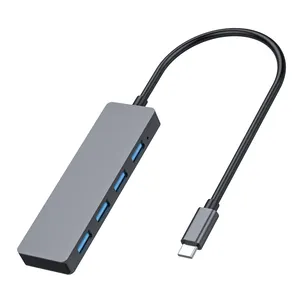 Alüminyum adaptör dizüstü PC için yüksek hızlı USB 3.0 Hub harici 5 port adaptörü Splitter USB Hub