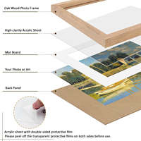 Bingkai Foto Kayu Oak Alami 11x14 Inci & Berbagai Ukuran Bingkai Poster Kayu Solid untuk Foto, Karya Seni, Dinding & Meja