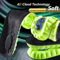 Semelles intérieures de sport unisexes 4D PU, confortables, hautement élastiques, absorbant les chocs, déodorantes, douces, respirantes, antidérapantes, vert + noir, NaFOING