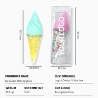 Huile à Lèvres Bio Transparente Hydratante Non Collante pour Enfants, Effet Crème Glacée Amusante, Vente en Gros
