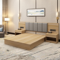 Moderne Hochwertige Maßgefertigte Schlafzimmermöbel Fünf-Sterne-Hotel-Bett King-Size Vollgrößen MDF-Platte Elegant für Apartments Heim-Schlafzimmer