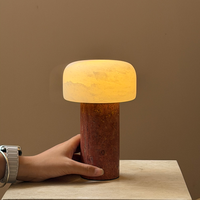 Lampe de table en marbre d'albâtre en forme de champignon, style Wabi Sabi nordique, lampe de chevet LED à intensité variable pour chambre à coucher, hôtel, villa, décoration intérieure