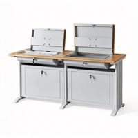 Bureau d'ordinateur escamotable, table de formation, bureau simple et double pour étudiants, pour salle de classe et laboratoire informatique, table d'ordinateur rabattable