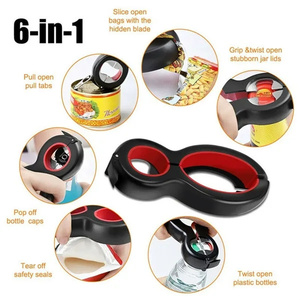 Abridor de Botellas Multifunción 6 en 1, Abridor de Frascos Todo en Uno con Pinza en Forma de 8, Abridor de Latas, Vino, Cerveza, Tapas de Frascos - Product Image 2