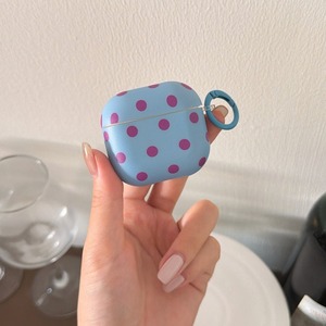 เคสหูฟังลายจุดสีพื้นสำหรับ Airpods Pro 3 4 พร้อมคลิปป้องกันการสูญ<span class=keywords><strong>หาย</strong></span> - Product Image 4