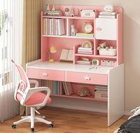 Bureau pour enfants en bois massif réglable avec bibliothèque de rangement, chaise d'étude ergonomique pour chambre d'enfant, bureau à domicile
