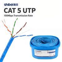 Cable de Red LAN UTP CAT5 de Cobre Sólido de 24 AWG y 4 Pares, con Cubierta de PVC, Alta Conductividad, para Cámaras IP y Uso Ethernet