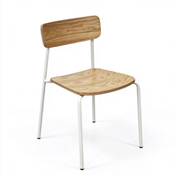 Chaise de salle à manger commerciale empilable avec assise et dossier en contreplaqué courbé, structure métallique, chaise d'appoint pour restaurant, vente en gros pour hôtels