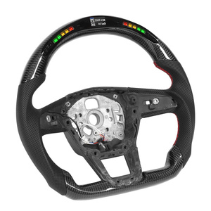 Accessoires de voiture de volant d'affichage à LED de cuir de fibre de carbone pour <span class=keywords><strong>Audi</strong></span> C8 A6 S6 <span class=keywords><strong>RS6</strong></span> A7 S7 RS7 2019 - Product Image 1