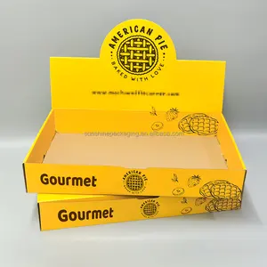 Оптовая продажа, упаковочная коробка для пищевых продуктов из картона для закусок, печенья, десертов, вафель