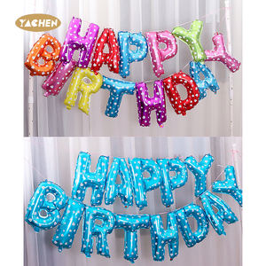 ياشين مخصص ذهبي فضي أحمر متعدد الألوان 16 بوصة رقائق الألومنيوم مجموعة بالونات عيد ميلاد سعيد للزينة حفلة عيد ميلاد - Product Image 4