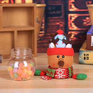QY Factory Wholesale  Eco-friendly Cartoon <span class=keywords><strong>Santa</strong></span> Decor Gift Kids Storage Plastic Round  Bottle New Year Christmas Candy Jar - Product Image 4