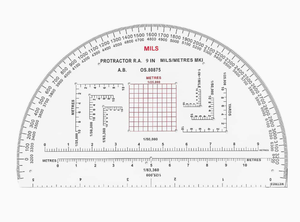 DF MP-1 6 Inch Semi Circle <b>Map</b> Protractor Wholesale MILS Professional Rigid Plastic <b>Map</b> Reading Protractor - Product Image 5