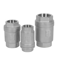 Válvula de Retención Vertical de Acero Inoxidable H12 de 1 1/2 Pulgadas Roscada para Tubería de Agua, Control de Flujo Unidireccional