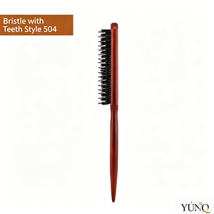 Teasing Boar Bristle Edge Hair <b>Brush</b> for Women - Teasing Comb with Rat Tail Pick for Hair Sectioning Used for Edge Control, <b>Back</b> - Product Image 3
